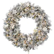 National Tree Company 122cm Frosted Colonial Pre-Lit Christmas Wreath