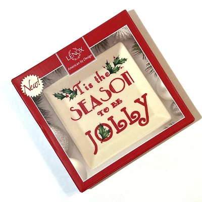 Lenox American By Design Christmas 6" Square Dish Tidbit Plate Tis the Season