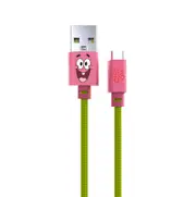 Laser SpongeBob USB-C to USB-A Cable - 1m (Pink)