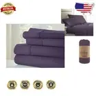 Durable King Size 4-Piece Sheet Set in Checkered Purple - Easy Care Microfiber