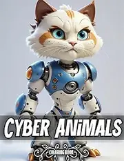 Cyber Animals Coloring Book For Kids and Adults: 50+ Futuristic Animal Designs – Ideal Gift for Animal Enthusiasts, Children, and Tech Aficionados, Featuring Digital Pets, Imaginary & Robot Creatures