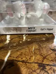 Cute “ White Elephant” Salt & Pepper Shakers-Perfect For Christmas Gift Exchange