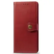 For Huawei Mate 30 Lite / Nova 5i Pro Retro Solid Color Leather Buckle Mobile Phone Protection Leather Case with Photo Frame & Card Slot & Wallet & Bracket Function(Red)