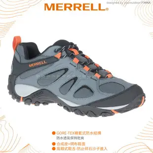 【MERRELL 美國 男 YOKOTA 2 SPORT GORE-TEX登山健走鞋《鐵灰/橘》】ML036231/登山/健行