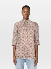Brown Square Pattern Shirt