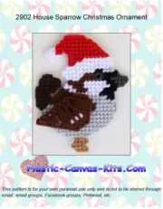 House Sparrow Christmas Ornament- Plastic Canvas Pattern or Kit