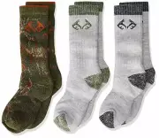 Realtree Youth Boys Ultra-Dri Merino Wool Blend Boot Socks Gift Box 3 Pair