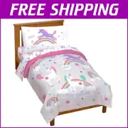 Adorable 4-Piece Toddler Bedding Set - Comforter & Sheets in Gray - Great Gift!