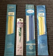 vintage new 9” metal Sewing Project Replacement Fashion zippers four qty