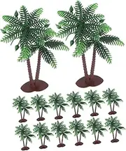15pcs Green House Plants Plastic Simulation Coconut Tree Plastic Palm Trees Artificial Trees for Home Decor