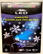 LED Animated Snowflake Projector by EZ-Illuminations up to 15 ft Auto Timer NIB
