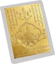 [Generic] Buddha Amulet Card - Thai Buddha Charm Amulet Card | Collectibles Religious Decor, Scripture Runes Lucky Sign Necklace Charm for Men Women