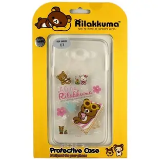 Rilakkuma 拉拉熊/懶懶熊 Samsung Galaxy E7 彩繪透明保護軟套-Fun Fun熊