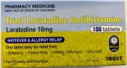 Trust Loratadine x 100 Tablets, 10mg (GENERIC CLARATYNE ALTERNATE 10MG)