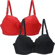 [Generic] Women S Bras 34/75 36/80 38/85 40/90 42/95 44/100 BCDE Cup Bra Sexy Lace Bra for Women Lingerie Plus Size Comfort Bras (Purple, 85B)