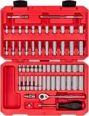 1/4 Inch Drive 6-Point Socket and Ratchet Set, 56-Piece (5/32-9/16 in., 4-15 mm)