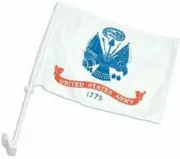 12x15 US Army White Double Sided Car Window Vehicle 12"x15" Flag (FI)