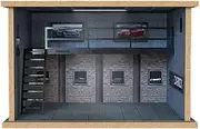 1:24 Garage Model Simulation Scene Toy car Parking lot with Light car Model Display Box Ornaments Display Case Model Garage Desktop(771241)