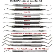 Periodontal Subgingival Calculus Gracey Curette Bone Lucas Perio Probe Williams
