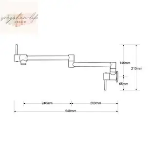 廚房龍頭 廚房水龍頭壁式 壁式水龍頭 金色入牆式廚房洗菜盆單冷水龍頭伸縮旋轉折迭加長水槽龍頭