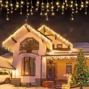 480 LED 39FT Icicle String Lights with 96 Drops 8 Modes and Timer (Warm White)