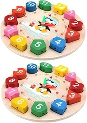 HANABASS Interactive Time Clock for Boys and Girls Learning Clock Blocks Educational Toy