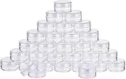 30 Pcs 15g Empty Clear Plastic Bead Storage Container jar Cosmetic Containers for Beads Nail Art Glitter and Travel Cream