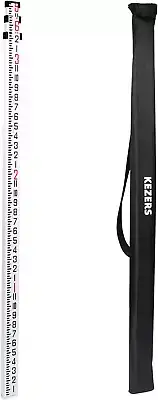 9 FT Dual Sided Aluminum Grade Rod - 8Ths, 3 Section Telescopic Rod with Carryin
