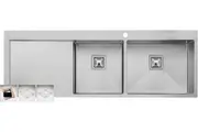 Oliveri Pro Series 1 & 3/4 Double Right Hand Bowl Inset Sink With Drainer PR1112