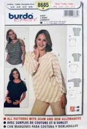 BURDA Sewing Pattern 8685 Misses Batwing or Cold Shoulder Blouse Sizes 8-22