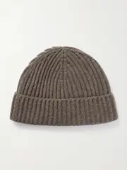 [Arch4] Arch4 - Alpine Ribbed Cashmere Beanie - Taupe - M M Brown