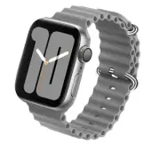 {For Apple Watch} Series Ultra 9 8 7..SE Ocean Loop Silicone Band Strap- Grey