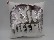 Pottery Barn Teen Reversible Sequin Oh Deer Oh Joy Pillow 18" Red READ #9812