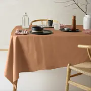 Vintage Design Homewares Helm Terracotta Washed Linen Cotton Tablecloth (Rectangle, Round, Square)