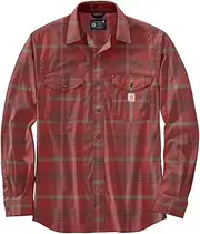[CARHARTT] Men's 105437 Rugged Flex Relaxed Fit Lightweight Long-Sleeve - X-Large Tall - Chili Pepper