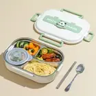 Stainless Steel Lunch Container Panda for Adults Kids (4 Grids Lunch Box)