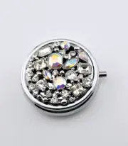 KIRKS FOLLY CRYSTAL GODDESS PILL BOX silvertone