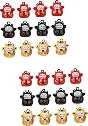 Generic 2 Sets 12pcs Bell Wind Chime Bells Craft Bells Bulk Cat Fortune Pendant Fortune Cat Charm Potty Target Loud Bell Cat Collar Dog Potty Training Bell Pet Black Copper