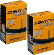 Continental Cross 28 700 x 32-47c Bike Inner Tubes - Presta 60mm Long Valve (Pair),Black