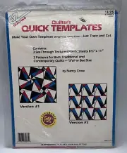 EZ Quilting Quilter's Quick Templates Make Your Own Templates by Nancy Crow