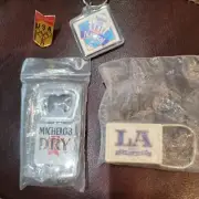 LOT Vtg Budweiser Beer Olympics Pin, Natural Light Key Chain, LA Beer, Michelob