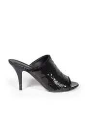 Black Sequinned Janine Mules