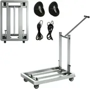 Folding Trolley, 500 Lb. Heavy Duty 4-Wheeled Luggage Cart with 2 Elastic Rop...