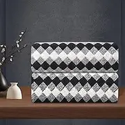 2 Hand Towel Set 16"x31" Black White Towel Set for Bathroom,Highly Absorbent & Quick Dry Hand Towel for Daily Use,Soft Microfiber Multipurpose Hand Towel Towel Set Collection for Hotel,Spa,Shower,Gym
