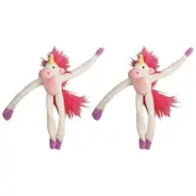 2x Magnet Mates Unicorn 25cm Cling Animal Plush Soft Toy 3y+ Baby/Kids/Children