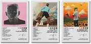 LANGAM Tyler Poster The Creator Music Album Flower Boy Canvas Poster Set of 3 Room Aesthetic Bedroom Decor Wall Art Home 08x12inch (20x30cm) - 3pcs