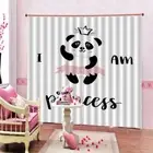 Lovely Little Panda 3D Curtain Blockout Photo Printing Curtains Drape Fabric