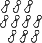 10Pcs Black Plastic Snap Clip Hook Camping Carabiner Buckle Multifunction Snap Hook Camping Equipment Tent Buckle Clips Tent Hooks for Lights Hanging to Canopy Outdoor Tent Accessories
