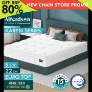 ALFORDSON Mattress 22CM Single Bed Euro Top Spring Foam Bedding Medium Firm
