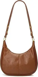 [Jusavie] Slouchy PU Leather Crescent Hobo Bags Women Trendy Mini Shoulder Bag Crossbody Phone Purse Top-handle Satchels Tote Handbag